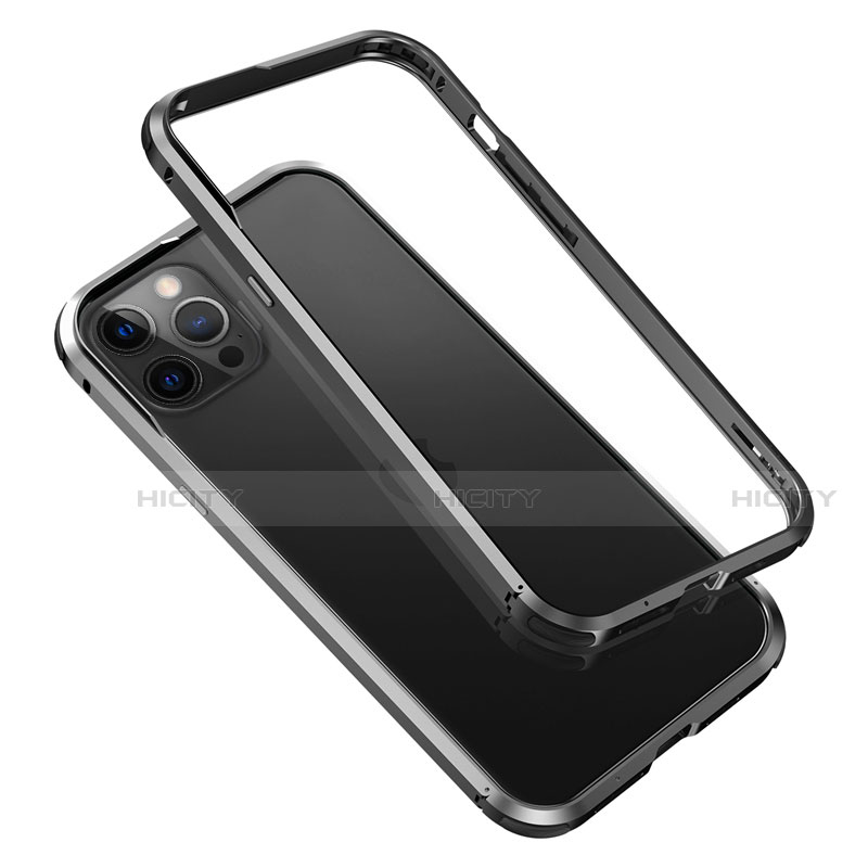 Handyhülle Hülle Luxus Aluminium Metall Rahmen Tasche T02 für Apple iPhone 12 Pro groß