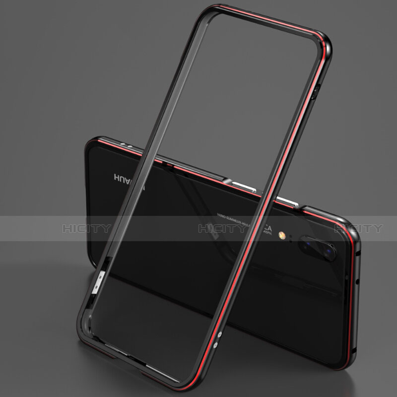 Handyhülle Hülle Luxus Aluminium Metall Rahmen Tasche T02 für Huawei P20 Pro groß