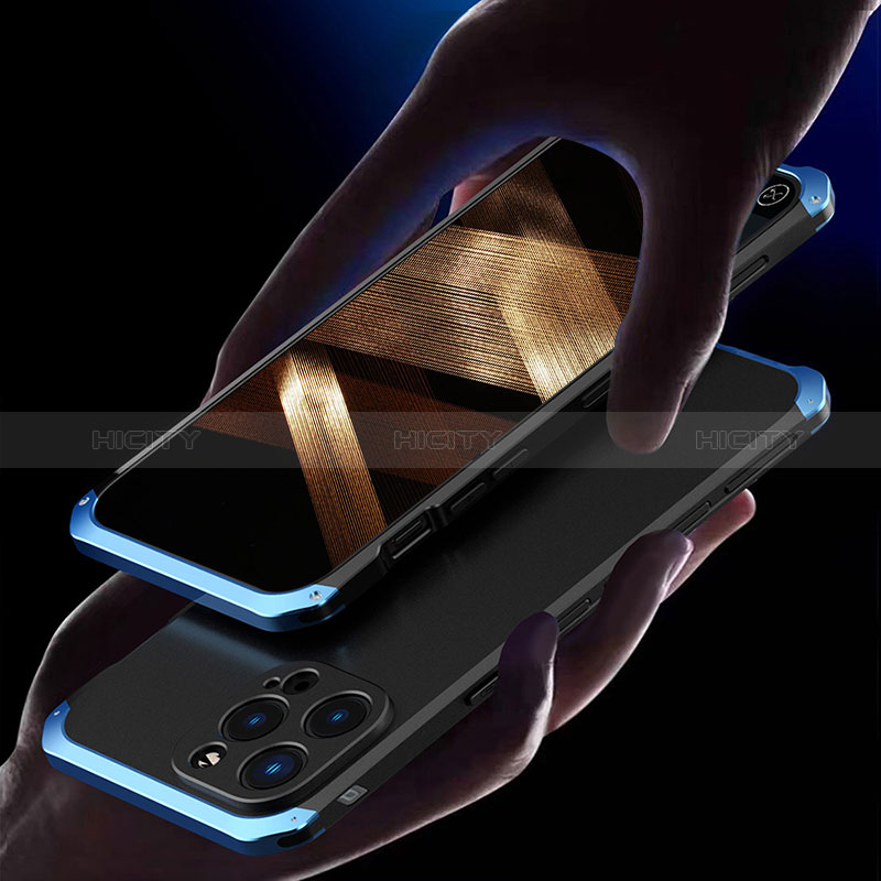 Handyhülle Hülle Luxus Aluminium Metall Tasche 360 Grad Ganzkörper für Apple iPhone 14 Pro groß