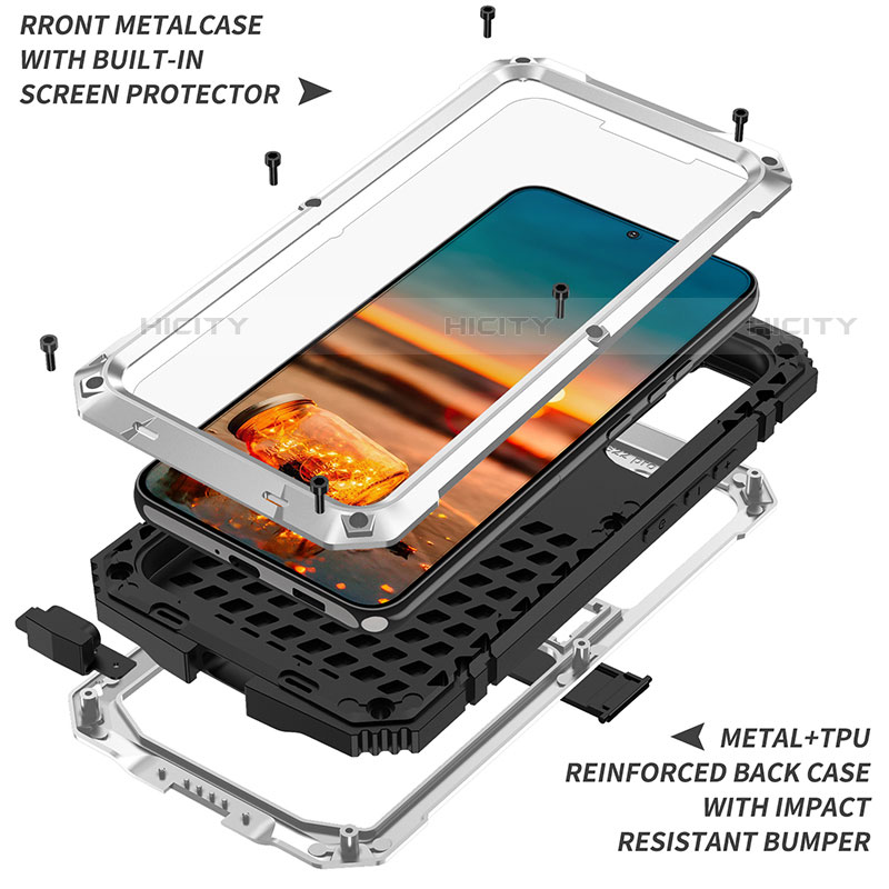 Handyhülle Hülle Luxus Aluminium Metall Tasche 360 Grad Ganzkörper für Samsung Galaxy S23 Plus 5G