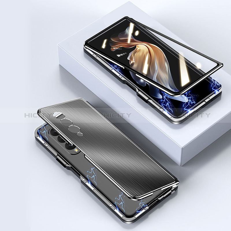 Handyhülle Hülle Luxus Aluminium Metall Tasche 360 Grad Ganzkörper für Samsung Galaxy Z Fold3 5G groß