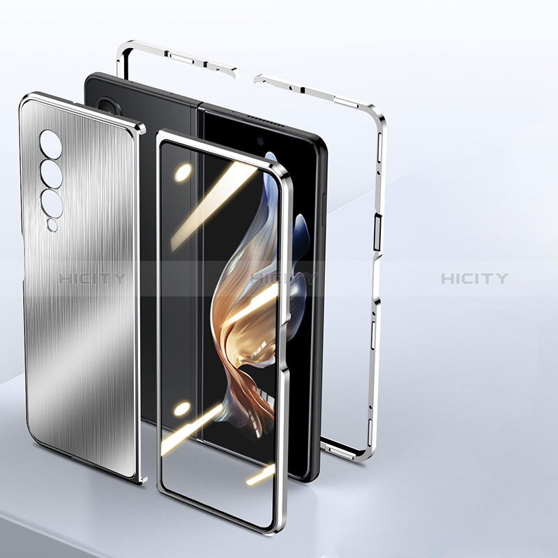 Handyhülle Hülle Luxus Aluminium Metall Tasche 360 Grad Ganzkörper für Samsung Galaxy Z Fold3 5G groß