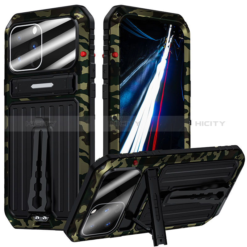 Handyhülle Hülle Luxus Aluminium Metall Tasche 360 Grad Ganzkörper LK1 für Apple iPhone 13 Pro Max Plusfarbig