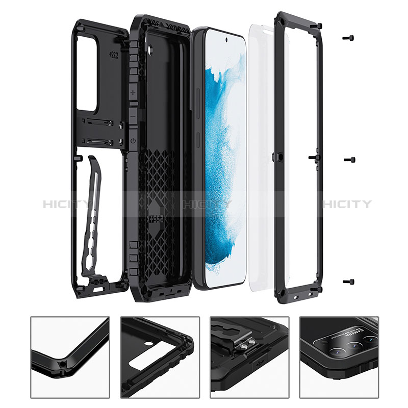 Handyhülle Hülle Luxus Aluminium Metall Tasche 360 Grad Ganzkörper LK1 für Samsung Galaxy S23 5G