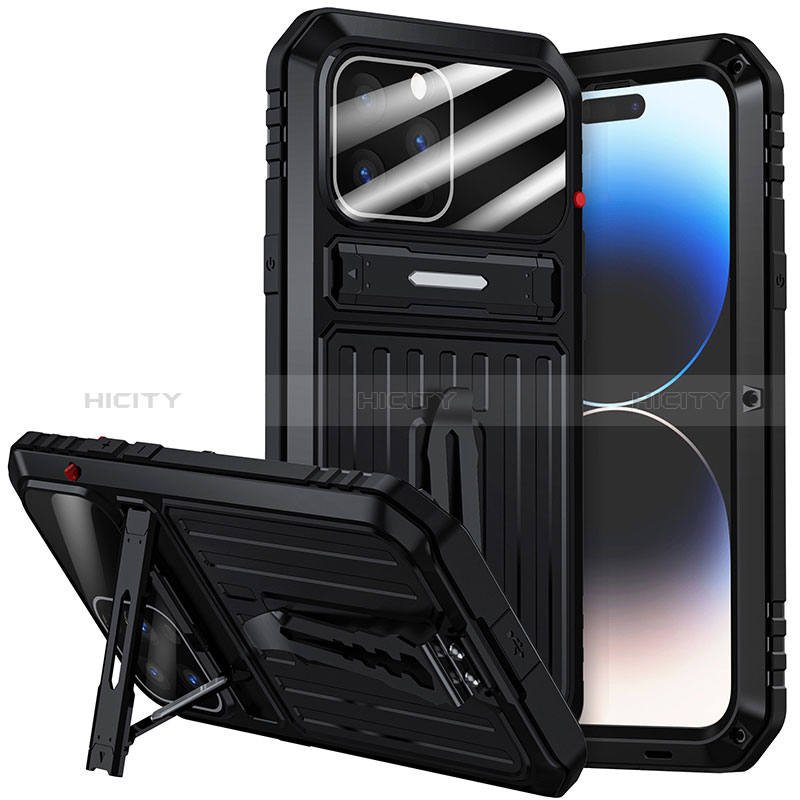 Handyhülle Hülle Luxus Aluminium Metall Tasche 360 Grad Ganzkörper LK2 für Apple iPhone 15 Pro Max