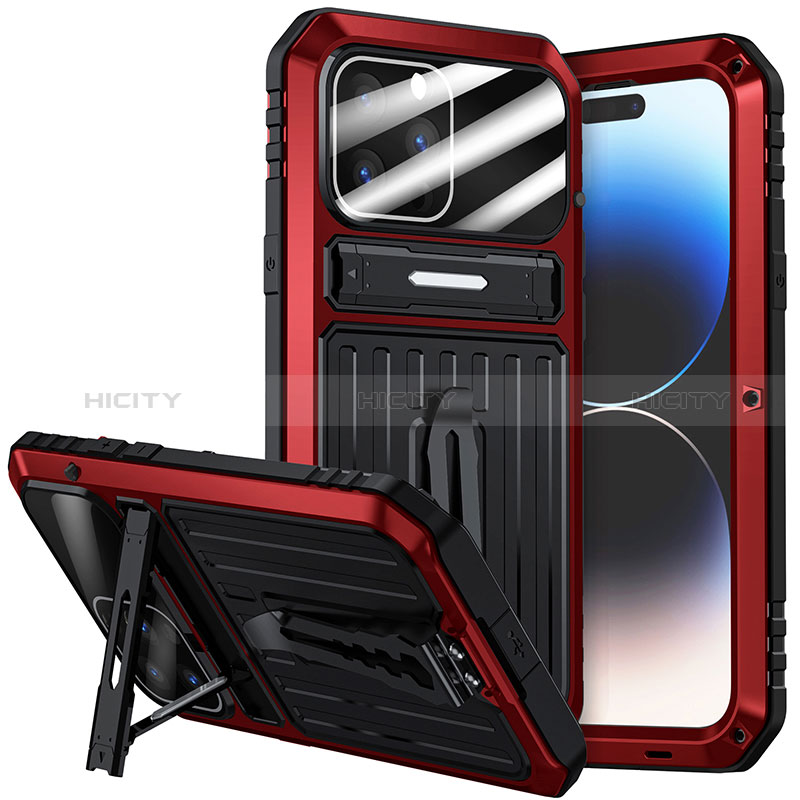 Handyhülle Hülle Luxus Aluminium Metall Tasche 360 Grad Ganzkörper LK2 für Apple iPhone 15 Pro Max