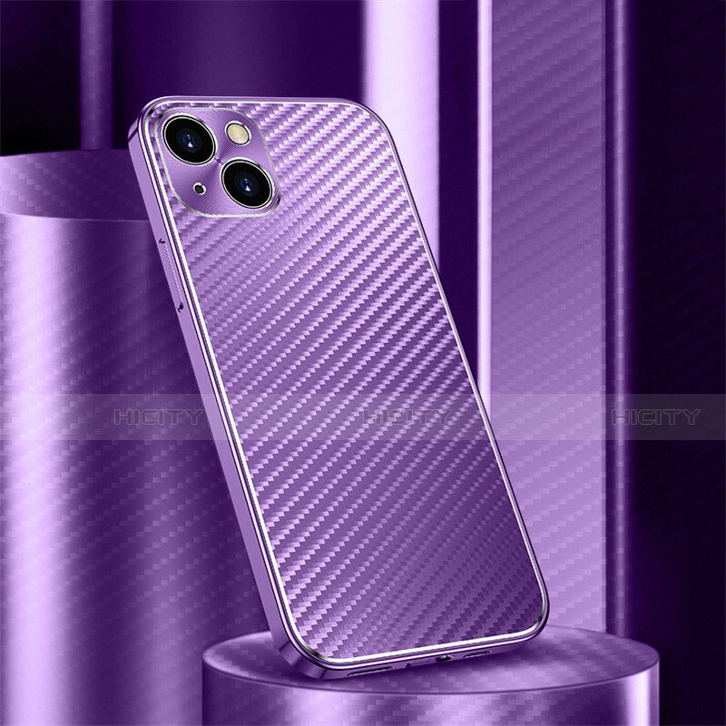 Handyhülle Hülle Luxus Aluminium Metall Tasche 360 Grad Ganzkörper M01 für Apple iPhone 14 groß