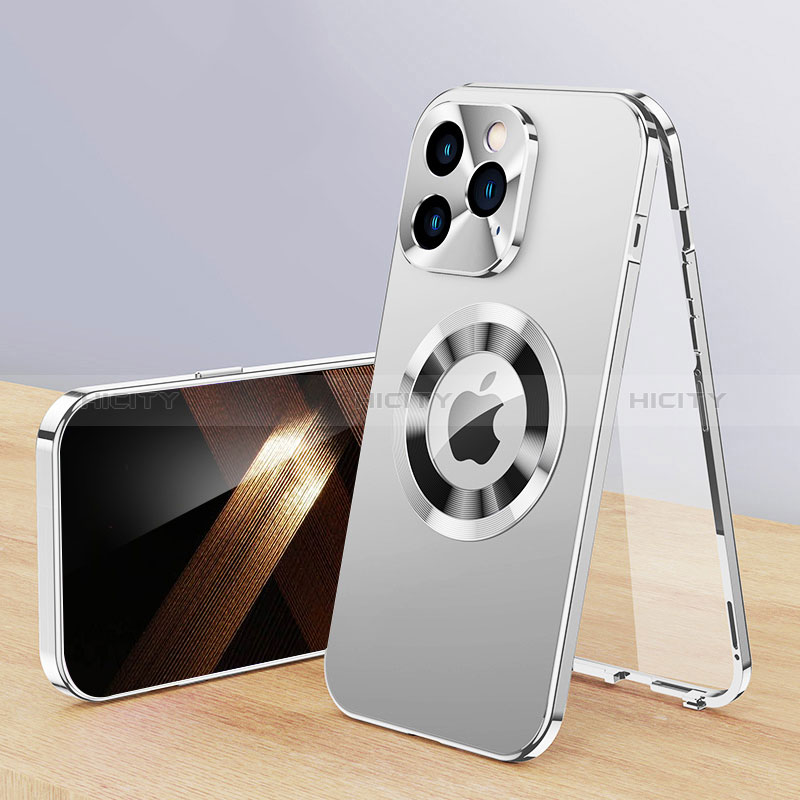 Handyhülle Hülle Luxus Aluminium Metall Tasche 360 Grad Ganzkörper mit Mag-Safe Magnetic Magnetisch P01 für Apple iPhone 13 Pro Max
