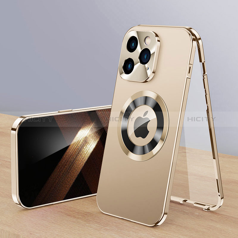 Handyhülle Hülle Luxus Aluminium Metall Tasche 360 Grad Ganzkörper mit Mag-Safe Magnetic Magnetisch P01 für Apple iPhone 13 Pro Max