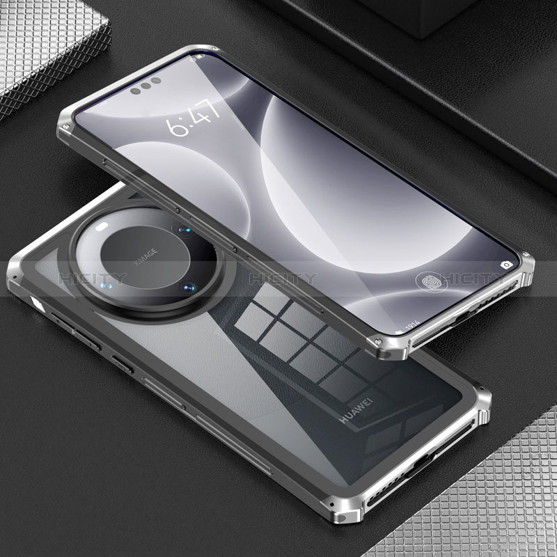 Handyhülle Hülle Luxus Aluminium Metall Tasche 360 Grad Ganzkörper P01 für Huawei Mate 60 Pro