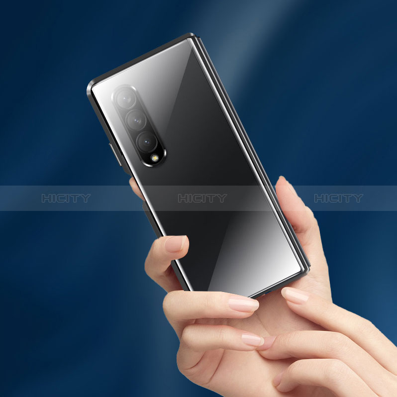 Handyhülle Hülle Luxus Aluminium Metall Tasche 360 Grad Ganzkörper P01 für Samsung Galaxy Z Fold3 5G