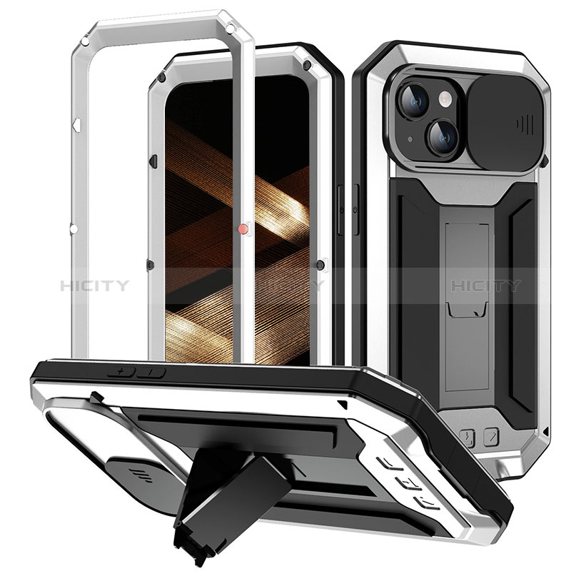 Handyhülle Hülle Luxus Aluminium Metall Tasche 360 Grad Ganzkörper RJ3 für Apple iPhone 13