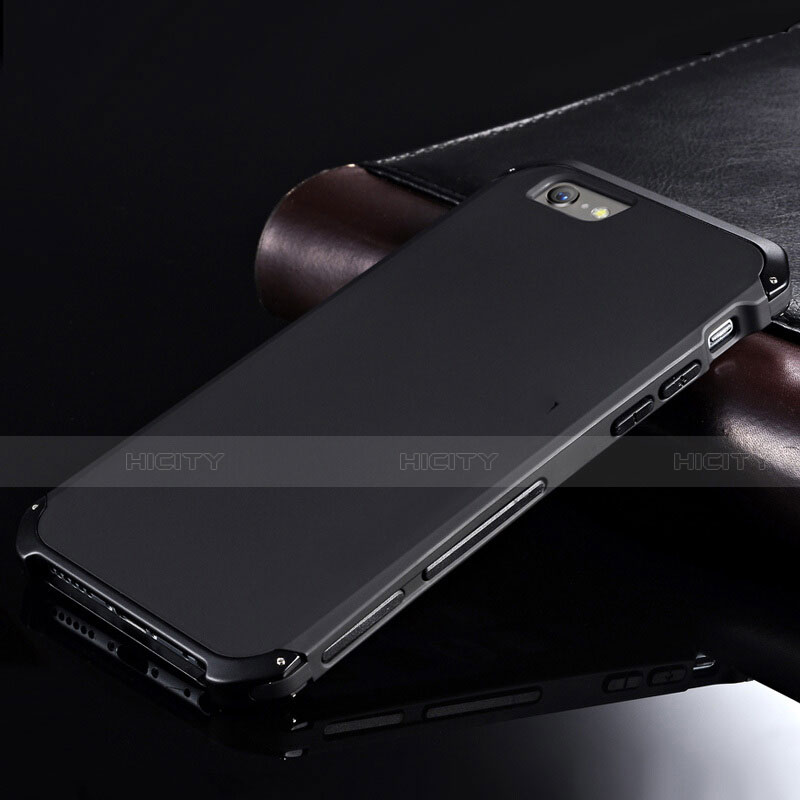 Handyhülle Hülle Luxus Aluminium Metall Tasche für Apple iPhone 6S Schwarz Plus