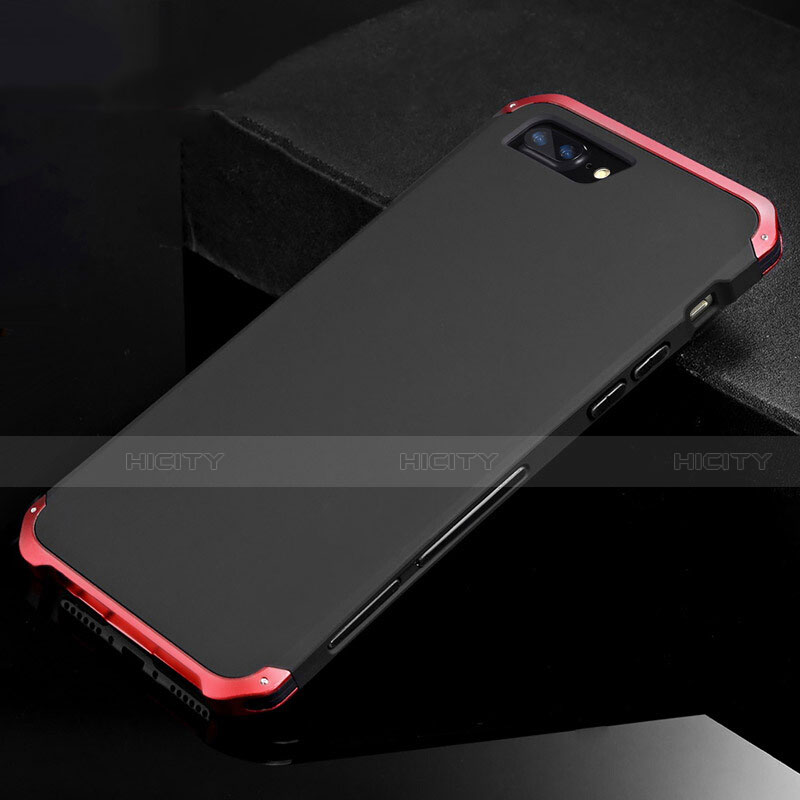 Handyhülle Hülle Luxus Aluminium Metall Tasche für Apple iPhone 8 Plus Rot und Schwarz Plus