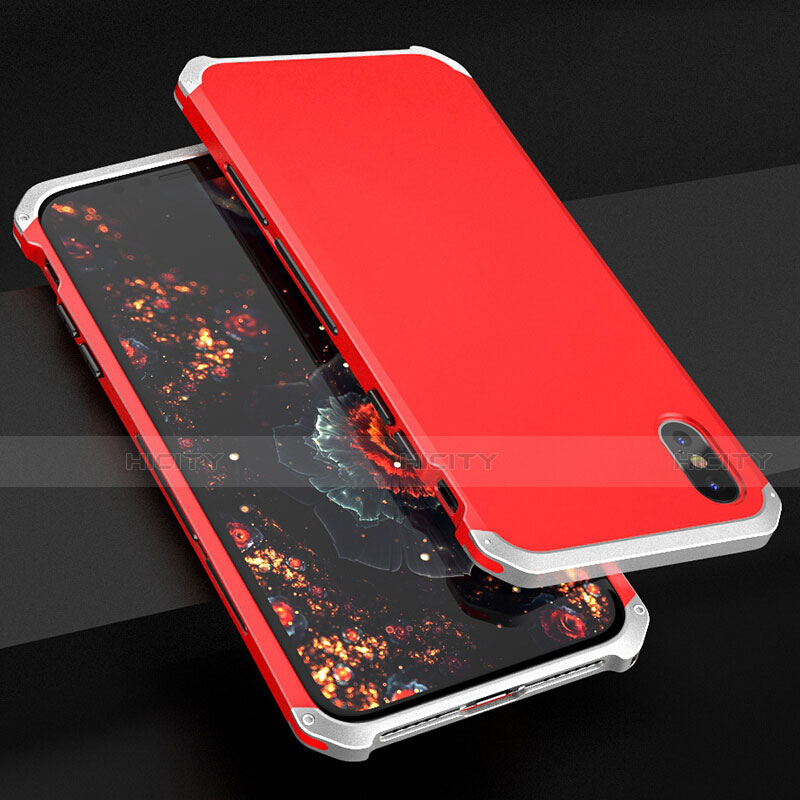 Handyhülle Hülle Luxus Aluminium Metall Tasche für Apple iPhone Xs Bunt