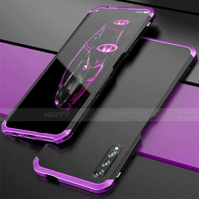 Handyhülle Hülle Luxus Aluminium Metall Tasche für Huawei Honor 9X Pro Violett