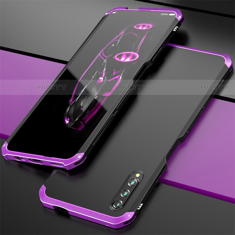 Handyhülle Hülle Luxus Aluminium Metall Tasche für Huawei Y9s Violett Plus