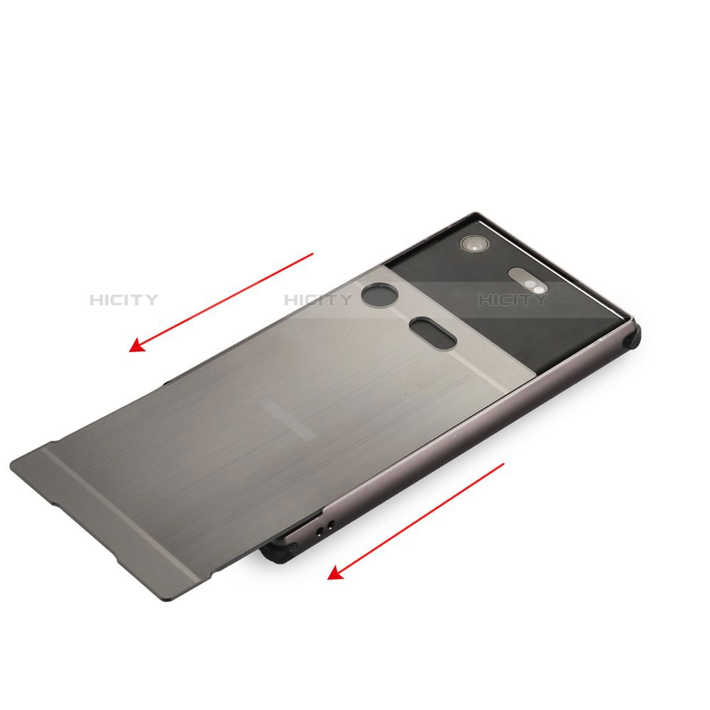 Handyhülle Hülle Luxus Aluminium Metall Tasche für Sony Xperia XZ1 Compact groß