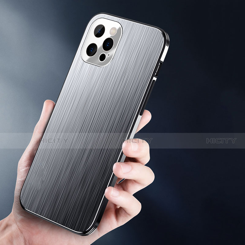 Handyhülle Hülle Luxus Aluminium Metall Tasche M01 für Apple iPhone 13 Pro groß