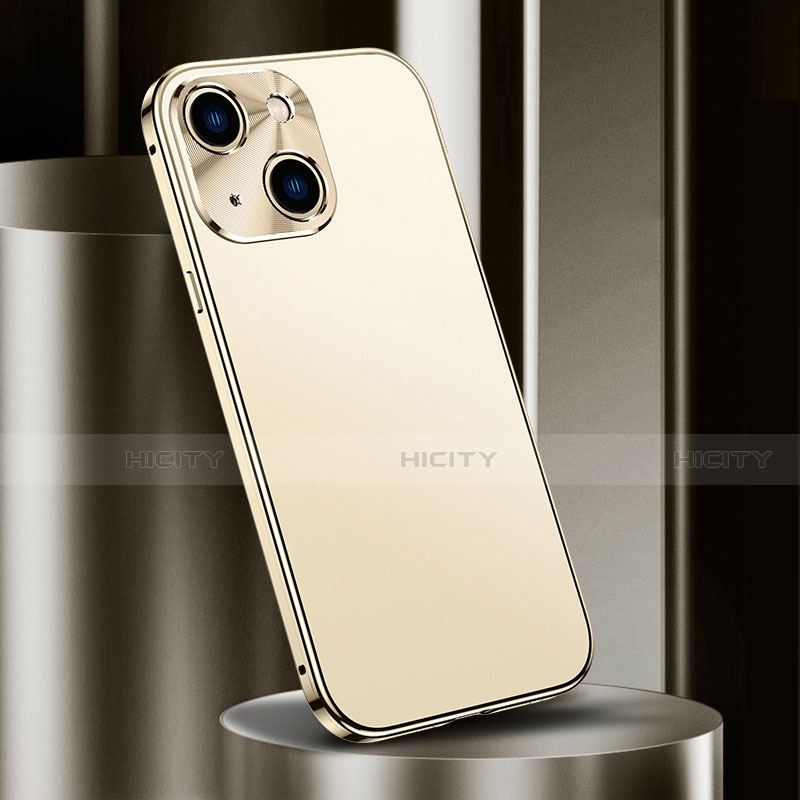 Handyhülle Hülle Luxus Aluminium Metall Tasche M02 für Apple iPhone 13 Gold