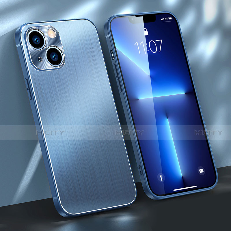 Handyhülle Hülle Luxus Aluminium Metall Tasche M03 für Apple iPhone 14 groß