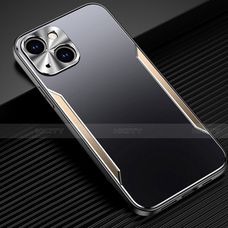 Handyhülle Hülle Luxus Aluminium Metall Tasche M05 für Apple iPhone 14 groß