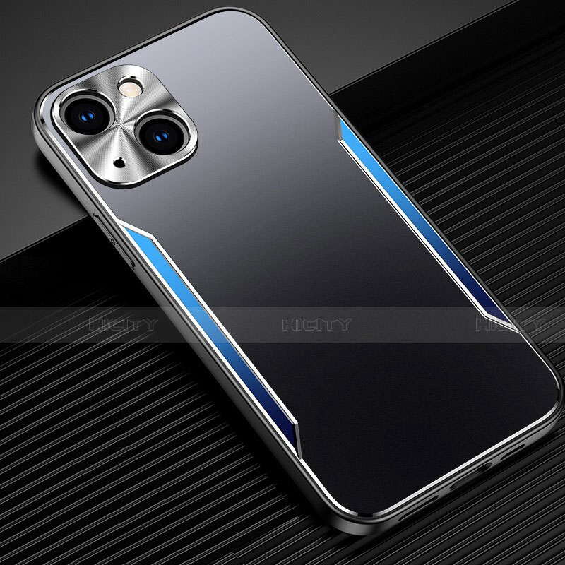 Handyhülle Hülle Luxus Aluminium Metall Tasche M05 für Apple iPhone 14 groß