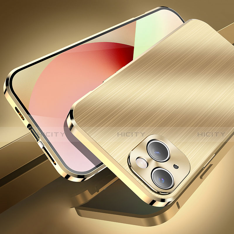 Handyhülle Hülle Luxus Aluminium Metall Tasche M06 für Apple iPhone 14 groß
