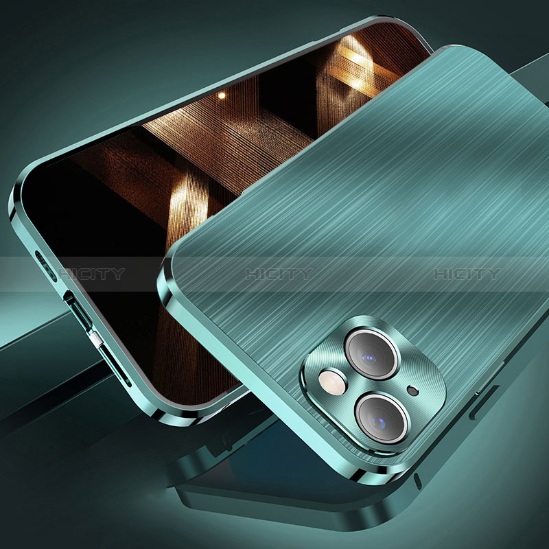 Handyhülle Hülle Luxus Aluminium Metall Tasche M06 für Apple iPhone 15 Plus groß