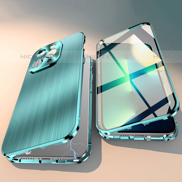 Handyhülle Hülle Luxus Aluminium Metall Tasche M06 für Apple iPhone 15 Pro groß