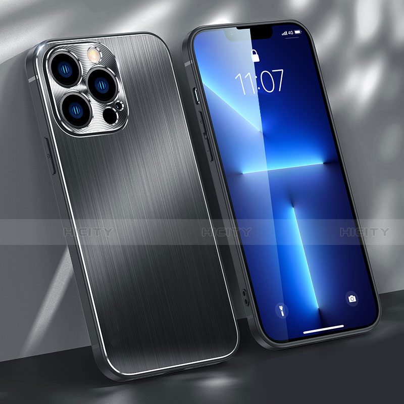 Handyhülle Hülle Luxus Aluminium Metall Tasche M09 für Apple iPhone 13 Pro groß