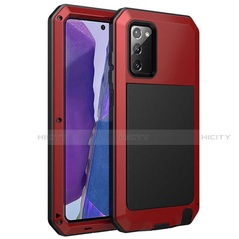 Handyhülle Hülle Luxus Aluminium Metall Tasche N01 für Samsung Galaxy Note 20 5G Rot