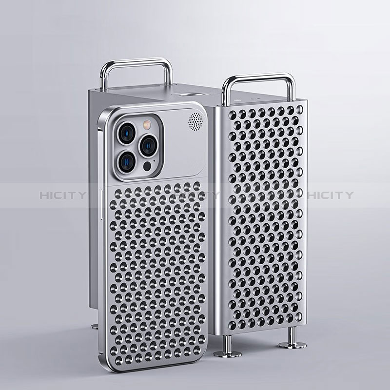 Handyhülle Hülle Luxus Aluminium Metall Tasche QC1 für Apple iPhone 15 Pro