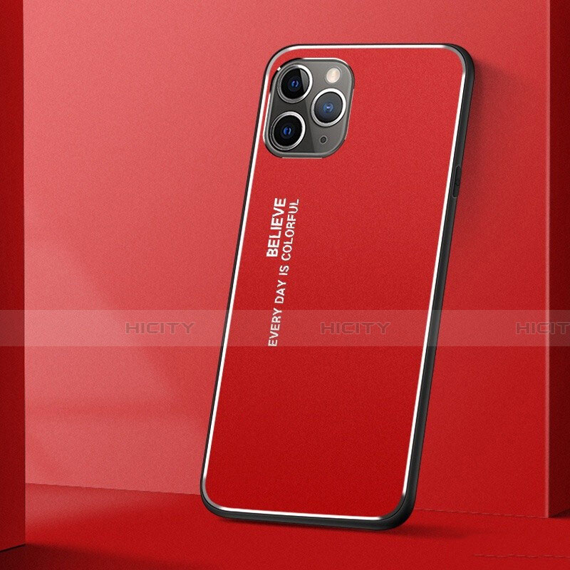 Handyhülle Hülle Luxus Aluminium Metall Tasche T01 für Apple iPhone 11 Pro Rot Plus