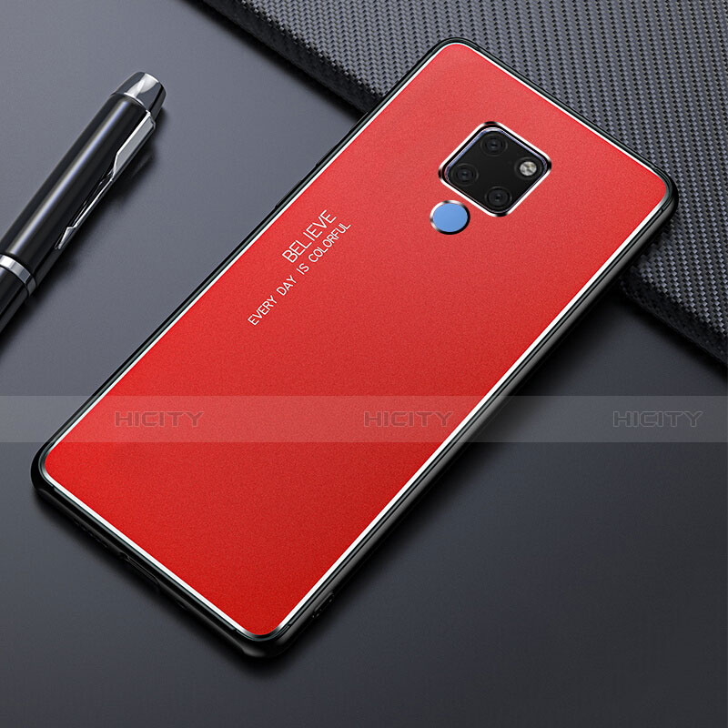 Handyhülle Hülle Luxus Aluminium Metall Tasche T01 für Huawei Mate 20 Rot Plus