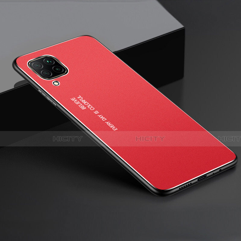 Handyhülle Hülle Luxus Aluminium Metall Tasche T01 für Huawei P40 Lite Rot Plus