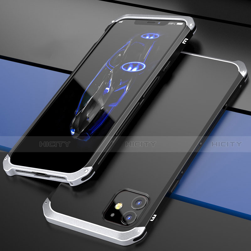Handyhülle Hülle Luxus Aluminium Metall Tasche T02 für Apple iPhone 12 groß