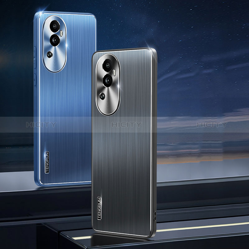 Handyhülle Hülle Luxus Aluminium Metall und Silikon Rahmen Tasche JL1 für Oppo Reno10 Pro+ Plus 5G