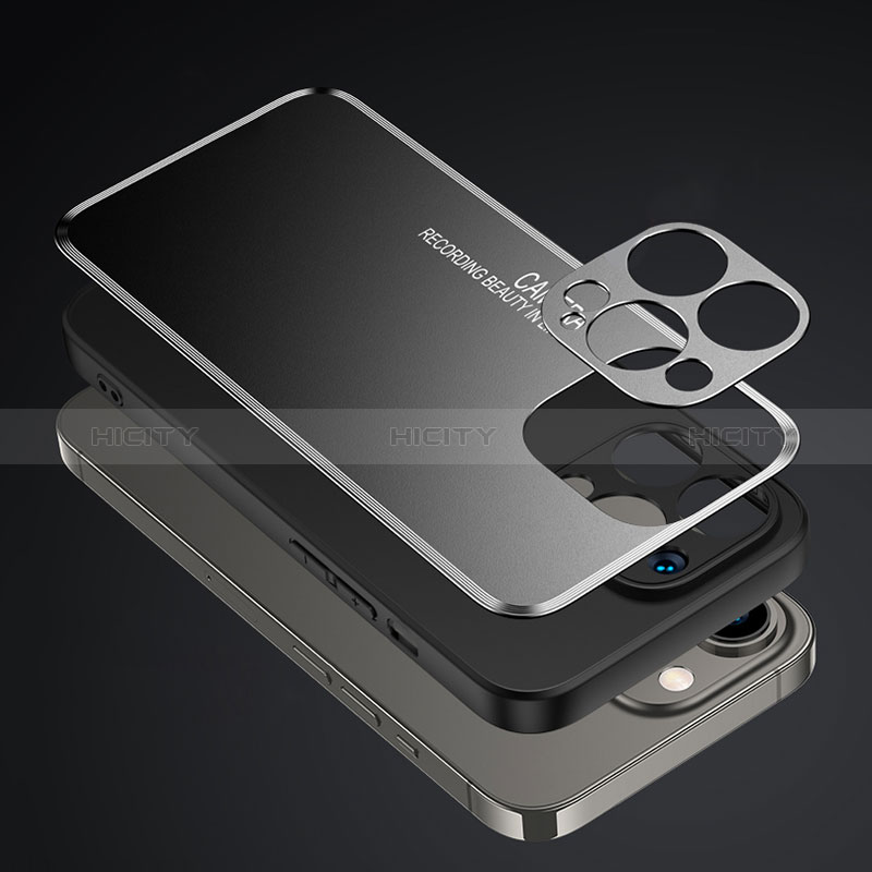 Handyhülle Hülle Luxus Aluminium Metall und Silikon Rahmen Tasche JL2 für Apple iPhone 13 Pro Max groß