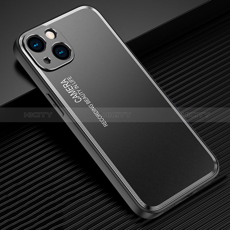 Handyhülle Hülle Luxus Aluminium Metall und Silikon Rahmen Tasche JL2 für Apple iPhone 15 groß