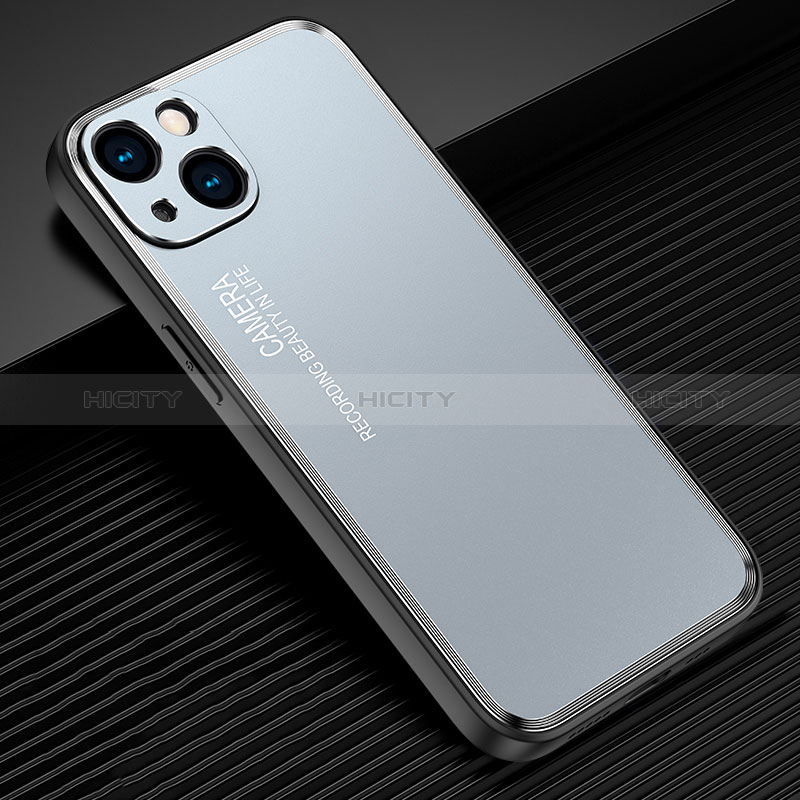 Handyhülle Hülle Luxus Aluminium Metall und Silikon Rahmen Tasche JL2 für Apple iPhone 15 groß