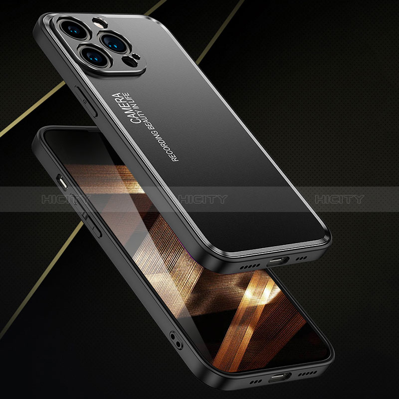 Handyhülle Hülle Luxus Aluminium Metall und Silikon Rahmen Tasche JL2 für Apple iPhone 15 groß