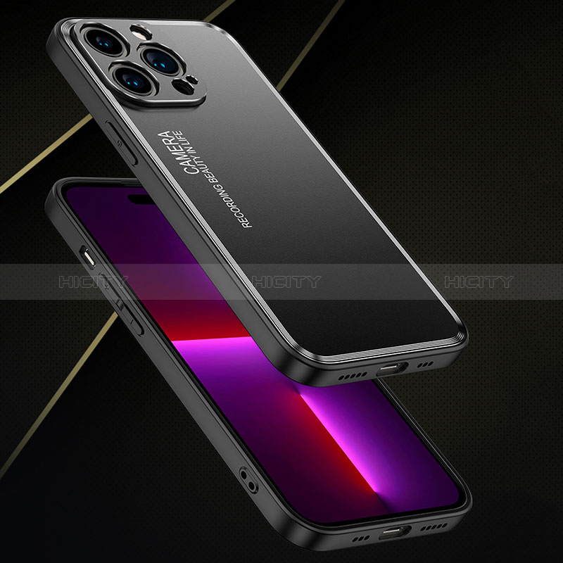 Handyhülle Hülle Luxus Aluminium Metall und Silikon Rahmen Tasche JL2 für Apple iPhone 15 Pro Max