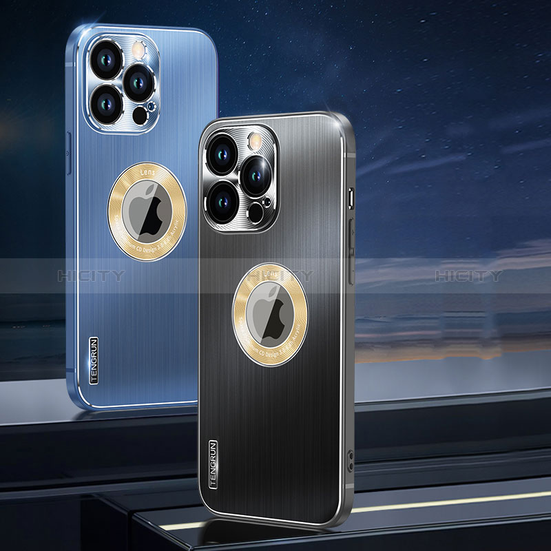 Handyhülle Hülle Luxus Aluminium Metall und Silikon Rahmen Tasche mit Mag-Safe Magnetic Magnetisch JL1 für Apple iPhone 13 Pro groß