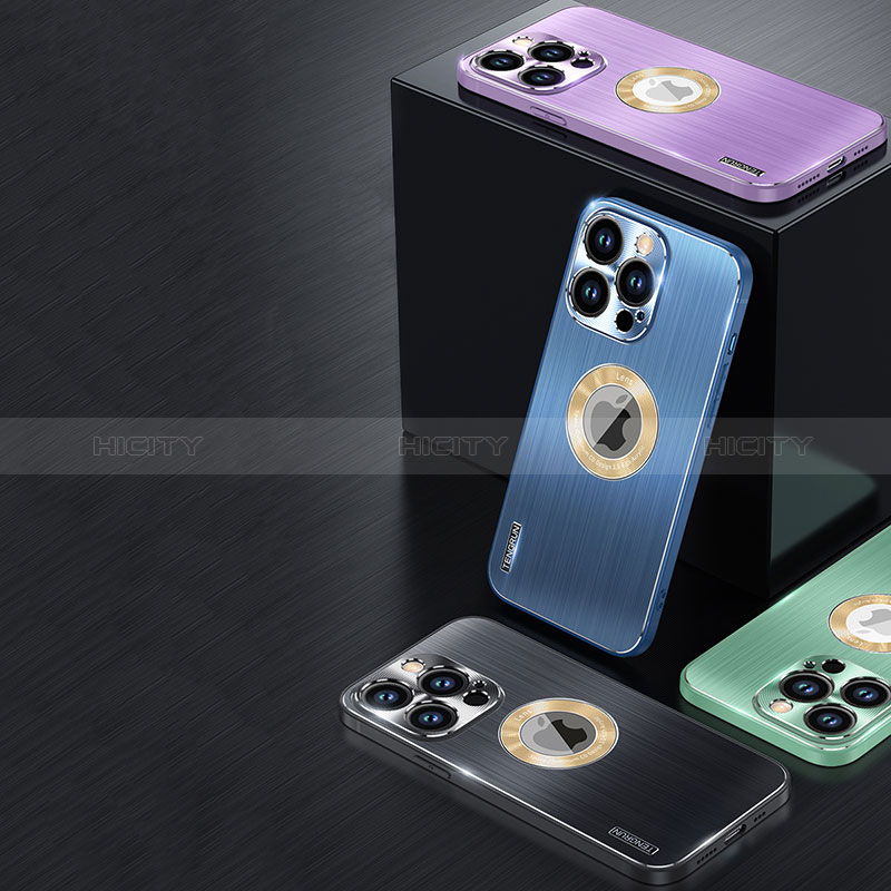 Handyhülle Hülle Luxus Aluminium Metall und Silikon Rahmen Tasche mit Mag-Safe Magnetic Magnetisch JL1 für Apple iPhone 13 Pro Max groß