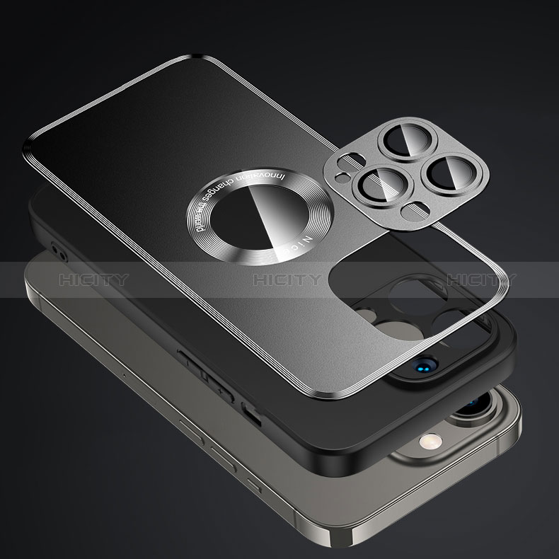 Handyhülle Hülle Luxus Aluminium Metall und Silikon Rahmen Tasche mit Mag-Safe Magnetic Magnetisch JL2 für Apple iPhone 13 Pro Max groß