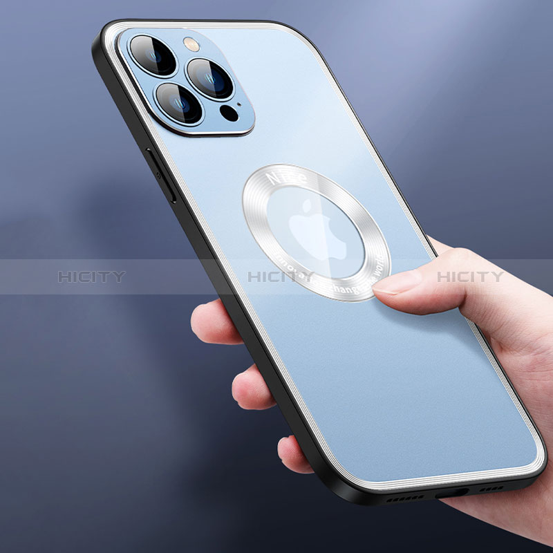 Handyhülle Hülle Luxus Aluminium Metall und Silikon Rahmen Tasche mit Mag-Safe Magnetic Magnetisch JL4 für Apple iPhone 13