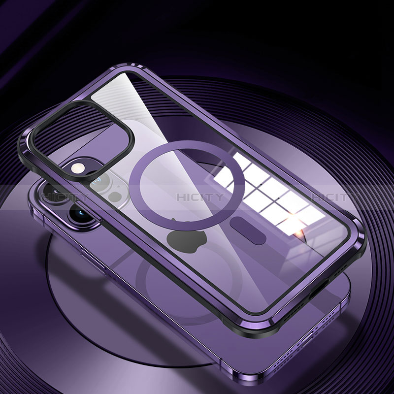 Handyhülle Hülle Luxus Aluminium Metall und Silikon Rahmen Tasche mit Mag-Safe Magnetic Magnetisch QC1 für Apple iPhone 13