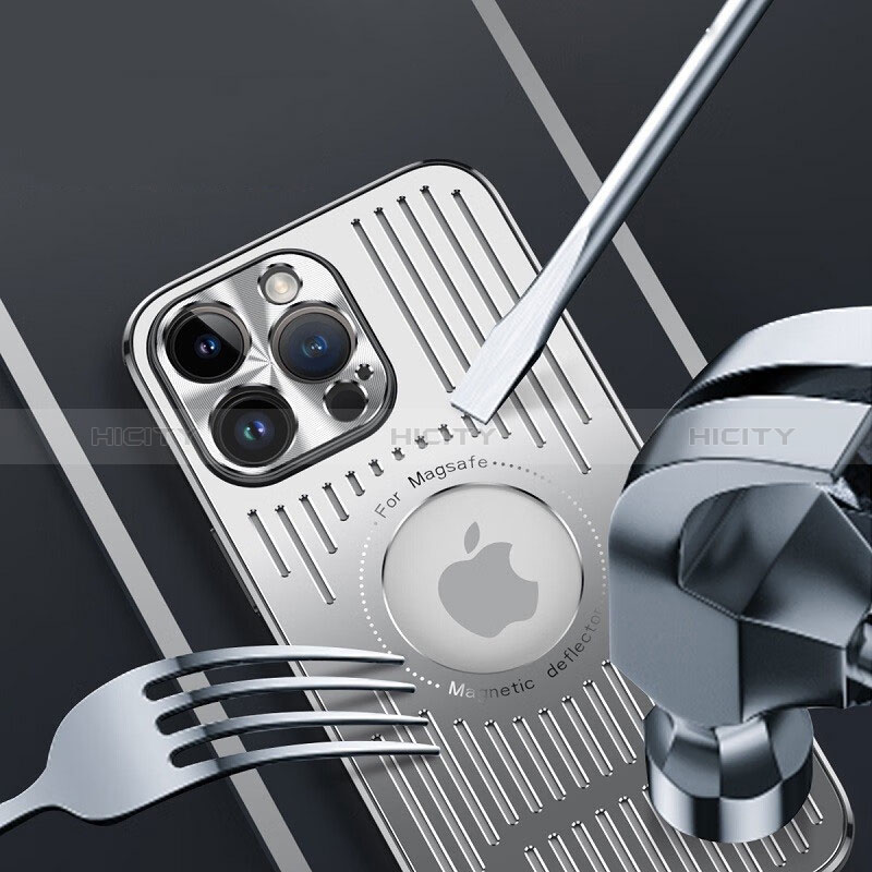 Handyhülle Hülle Luxus Aluminium Metall und Silikon Rahmen Tasche mit Mag-Safe Magnetic Magnetisch TX1 für Apple iPhone 14