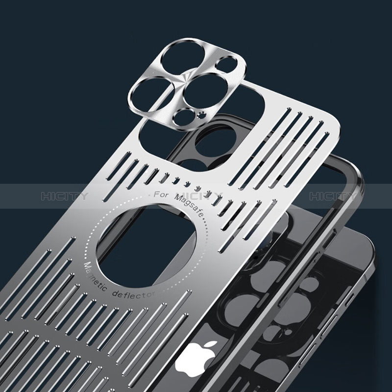 Handyhülle Hülle Luxus Aluminium Metall und Silikon Rahmen Tasche mit Mag-Safe Magnetic Magnetisch TX1 für Apple iPhone 15 Pro Max